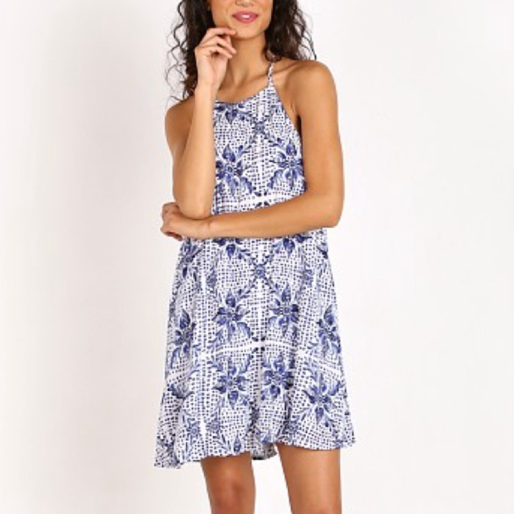 Show Me Your Mumu Katy Halter Dress Myko Niko Cloud